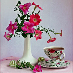 Jigsaw puzzle: Still life with petunias