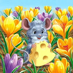 Jigsaw puzzle: Satisfied mouse