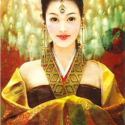 Jigsaw puzzle: Chinese woman in national dress