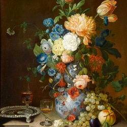 Jigsaw puzzle: A bouquet of flowers in a porcelain vase