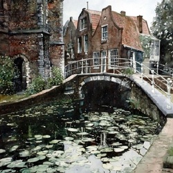 Jigsaw puzzle: Delft city canal