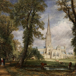 Jigsaw puzzle: Salisbury Cathedral from the Bishop's Garden