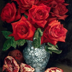 Jigsaw puzzle: Roses and pomegranates