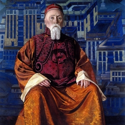 Jigsaw puzzle: Portrait of Nicholas Roerich in Tibetan costume