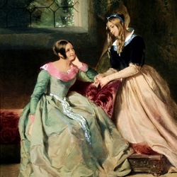 Jigsaw puzzle: Two elegant young ladies talking