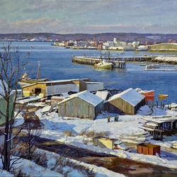Jigsaw puzzle: Port in winter