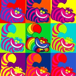 Jigsaw puzzle: Cheshire cat in the spirit of Warhol