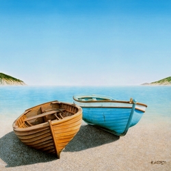 Jigsaw puzzle: Boats on the sand