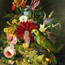 Jigsaw puzzle: Still life with a parrot