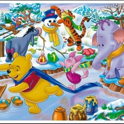 Jigsaw puzzle: Merry winter Winnie and company