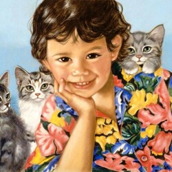Jigsaw puzzle: Portrait with kittens