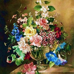 Jigsaw puzzle: Still life with a bouquet of flowers