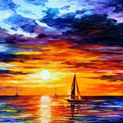Jigsaw puzzle: Sunset at sea
