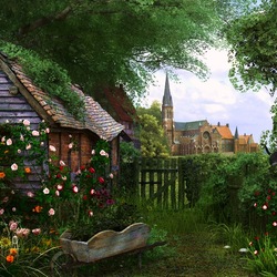 Jigsaw puzzle: Blooming courtyard