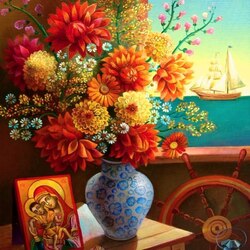 Jigsaw puzzle: Still life on the background of the sea