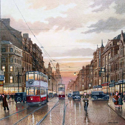 Jigsaw puzzle: City landscape with tram