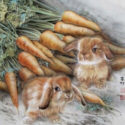 Jigsaw puzzle: Rabbits and carrots
