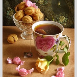 Jigsaw puzzle: Tea and rose