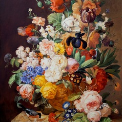 Jigsaw puzzle: Bouquet of flowers in a terracotta vase