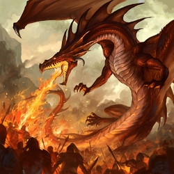Jigsaw puzzle: Fire-breathing dragon