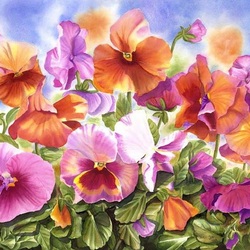 Jigsaw puzzle: Pansies in the wind