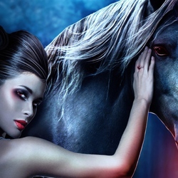 Jigsaw puzzle: Girl with horse