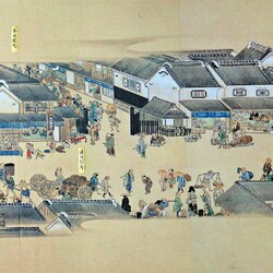 Jigsaw puzzle: The picture is a scroll. Prosperous Nihonbashi (1)