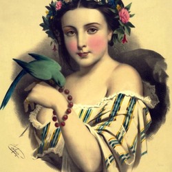 Jigsaw puzzle: Girl with parrot