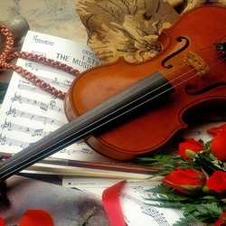 Jigsaw puzzle: Violin and roses