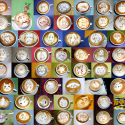Jigsaw puzzle: Drawings on cappuccino