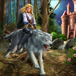 Jigsaw puzzle: Fantasy with wolves