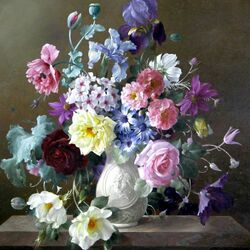 Jigsaw puzzle: Bouquet with poppy and iris