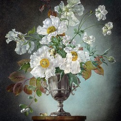 Jigsaw puzzle: Bouquet of roses in a vase