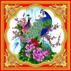 Jigsaw puzzle: Painting with peacocks