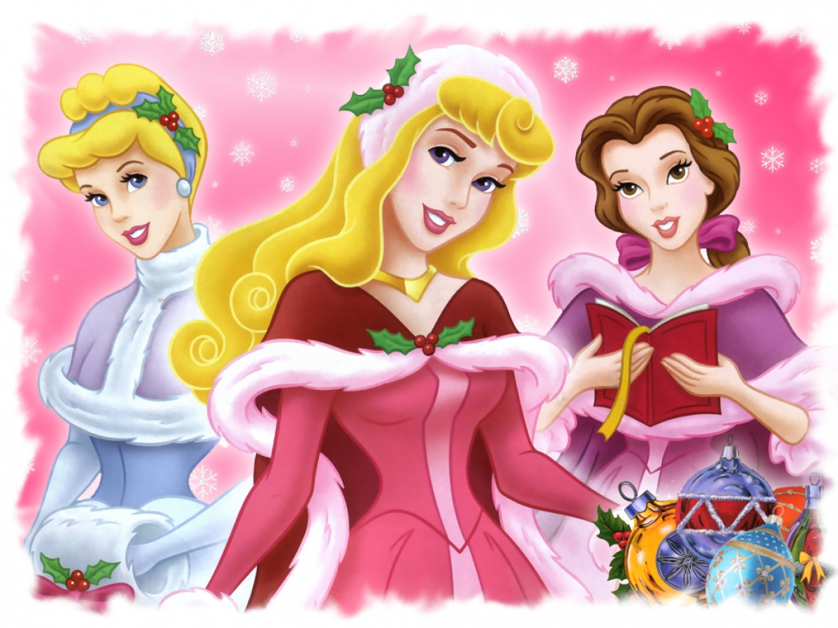 Новогодние принцессы. Принцессы Диснея. Три принцессы.
