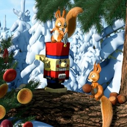 Jigsaw puzzle: Christmas tree at the squirrels