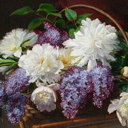 Jigsaw puzzle: Lilac and peonies