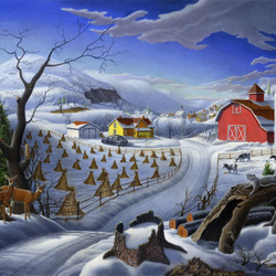 Jigsaw puzzle: Winter in the countryside