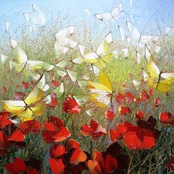 Jigsaw puzzle: Butterflies and Poppies