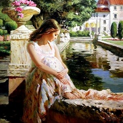 Jigsaw puzzle: Girl by the water