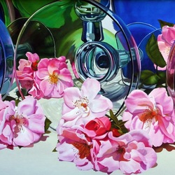 Jigsaw puzzle: Flowers and glass