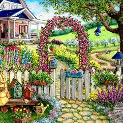 Jigsaw puzzle: An invitation to a blooming garden