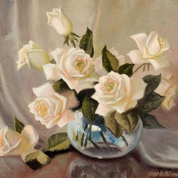 Jigsaw puzzle: Bouquet of white roses