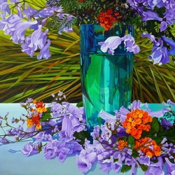 Jigsaw puzzle: Flowers and glass
