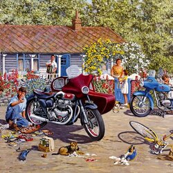 Jigsaw puzzle: Motorcycle repair