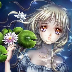 Jigsaw puzzle: Girl with water lilies