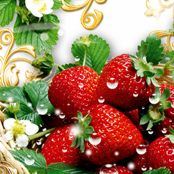 Jigsaw puzzle: Strawberry and butterfly