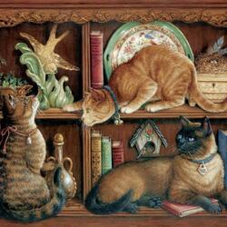 Jigsaw puzzle: Cats in the closet