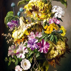 Jigsaw puzzle: Bouquet with sunflowers