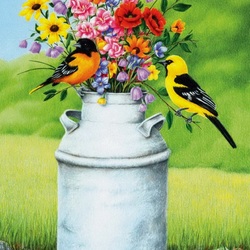 Jigsaw puzzle: Flowers in a can